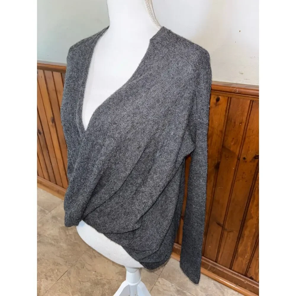 Athleta Womens Finale Gray Wool Cashmere Convertible Sweater Thumbholes XS - Picture 3 of 10